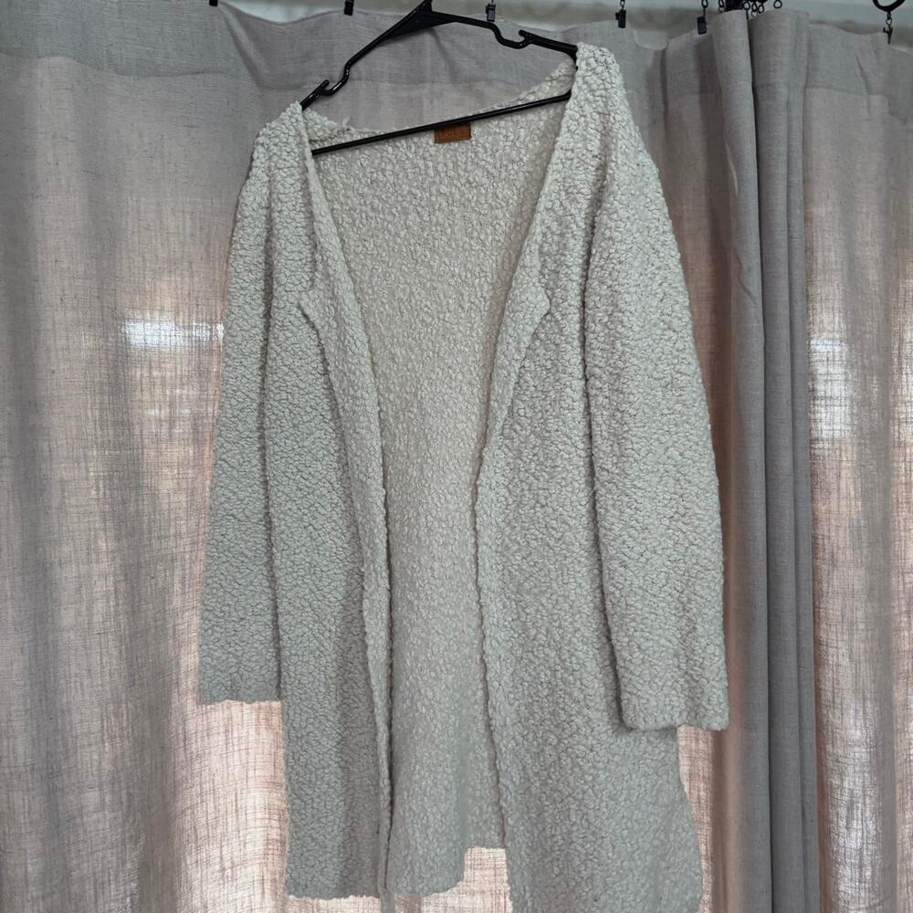 Cream boucle cardigan with pockets